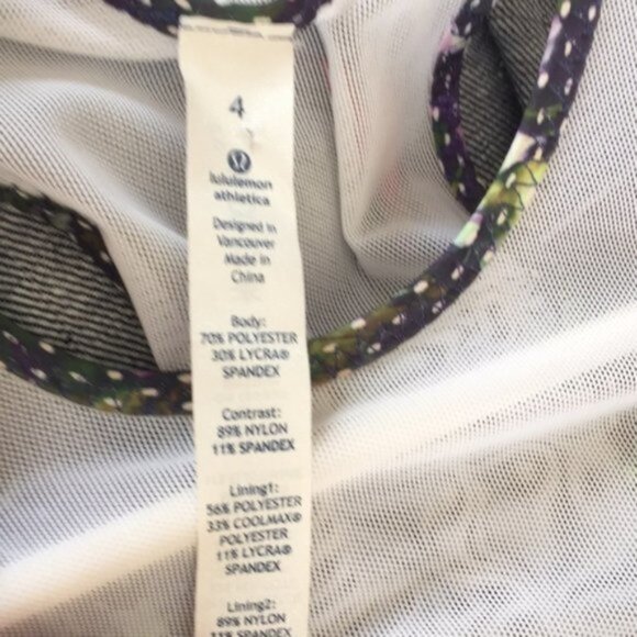 Lululemon (4) Running In The City Dotted Floral Abstract Mesh Racerback Tank Top - Picture 6 of 9